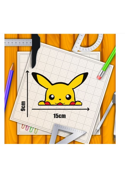 Pikachu Motorsiklet, Laptop, Kask, Araba Sticker 15X9 cm fiyatları