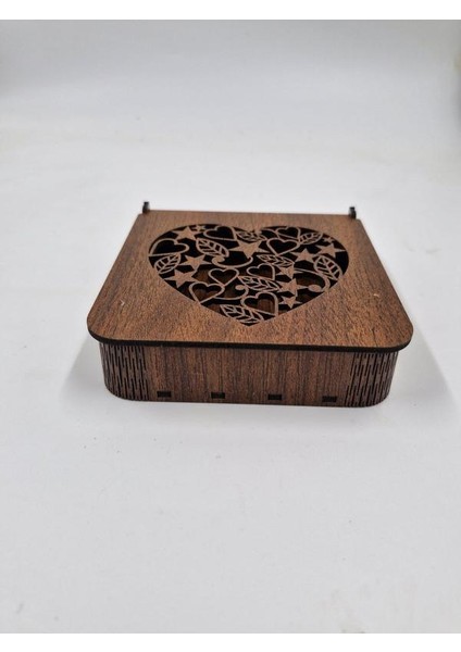 Ahşap Dekoratif Kutu 12 cm x 12 cm x 3 cm No4 fırsatları