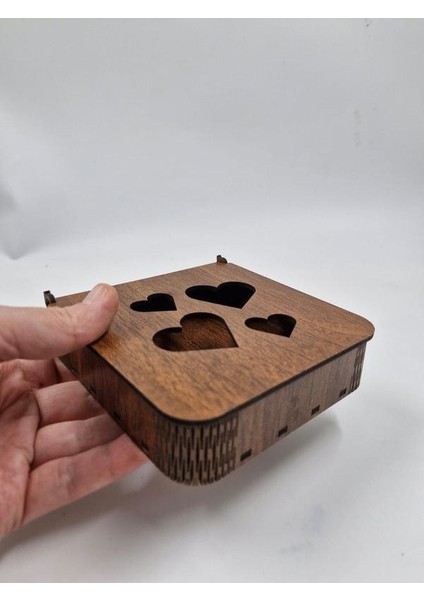 Ahşap Dekoratif Kutu 12 cm x 12 cm x 3 cm No1 modelleri