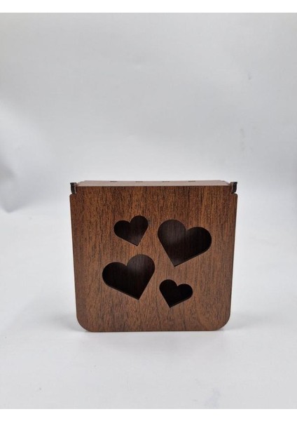 Ahşap Dekoratif Kutu 12 cm x 12 cm x 3 cm No1 fırsatları