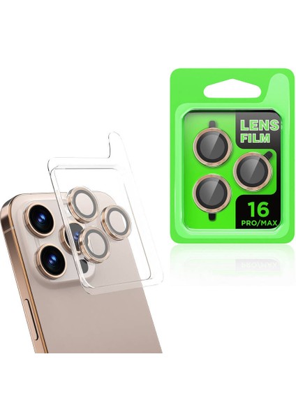 Apple iPhone 16 Pro / 16 Pro Max Uyumlu Premium Darbelere Dayanıklı Kamera Lens Koruyucu