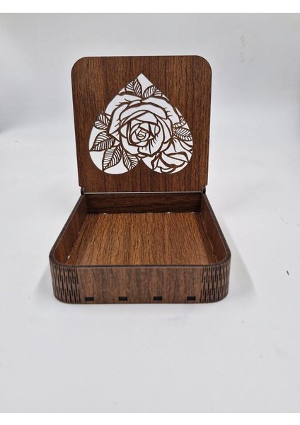 Ahşap Dekoratif Kutu 12 cm x 12 cm x 3 cm No5 fiyatları