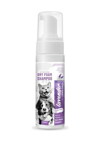 Hobi Kedi ve Köpekler Için Köpük Kuru Şampuan 200ML