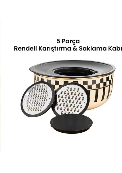 Prime Cream 5 Parça Rendeli Saklama ve Karıştırma Kabı – 24 cm fiyatları