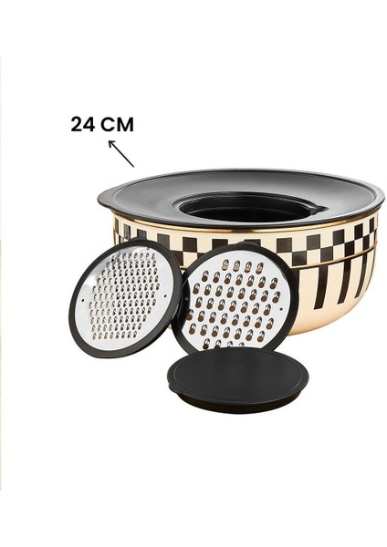 Prime Cream 5 Parça Rendeli Saklama ve Karıştırma Kabı – 24 cm modelleri