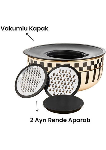 Prime Cream 5 Parça Rendeli Saklama ve Karıştırma Kabı – 24 cm fırsatları