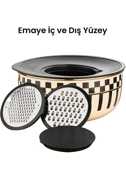 Prime Cream 5 Parça Rendeli Saklama ve Karıştırma Kabı – 24 cm indirimleri