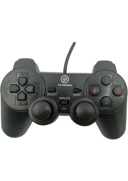 Çift Titreşimli USB Kablolu Oyun Kolu Pc Uyumlu Vibration Gamepad ( Lisinya )