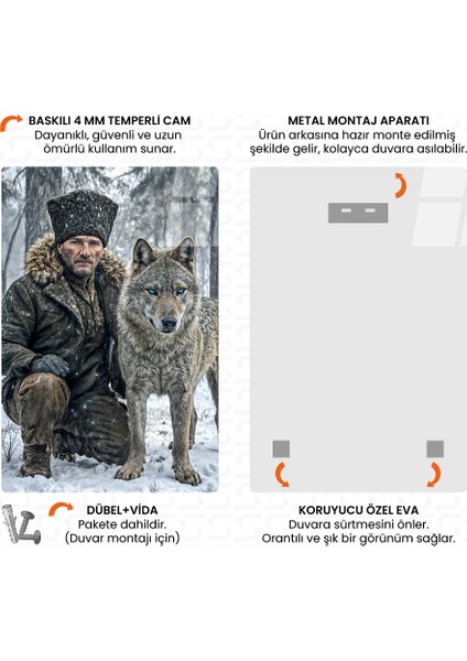 Vatan– Mustafa Kemal Atatürk Cam Tablo fırsatları