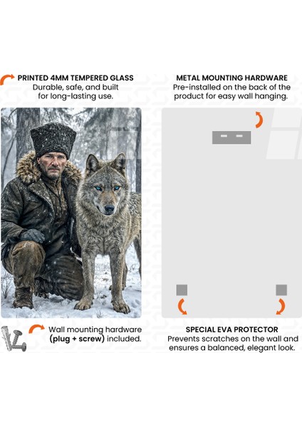 Vatan– Mustafa Kemal Atatürk Cam Tablo