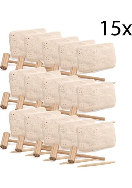Eğitici Fosil Kazı Kiti - (Excavation Kit) - Toplu Etkinlik - 15 Adet