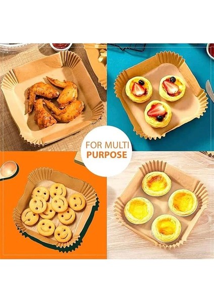 Airfryer Pişirme Kağıdı, Fritöz Yağlı Kağıdı, Yanmaz Kağıt 50 Adet (Kare) fiyatları