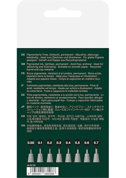 Faber-Castell Ecco Pigment Set 8’li, 0.05 – 0.1 – 0.2 – 0.3 – 0.4 – 0.5 – 0.6 – 0.7 mm Uç, Ergonomik fiyatları