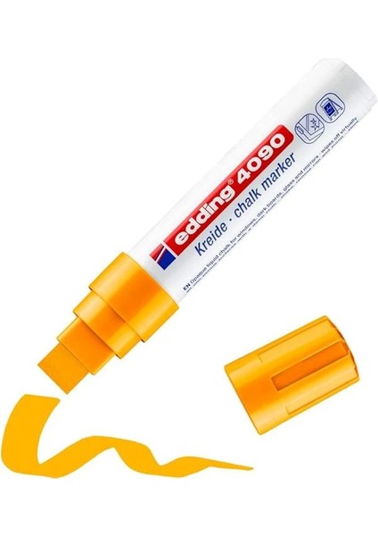 4090 Tebeşir Kalemi - Fosforlu Turuncu - 1 Tebeşir Kalemi - 4-15 mm Kesik Ucu