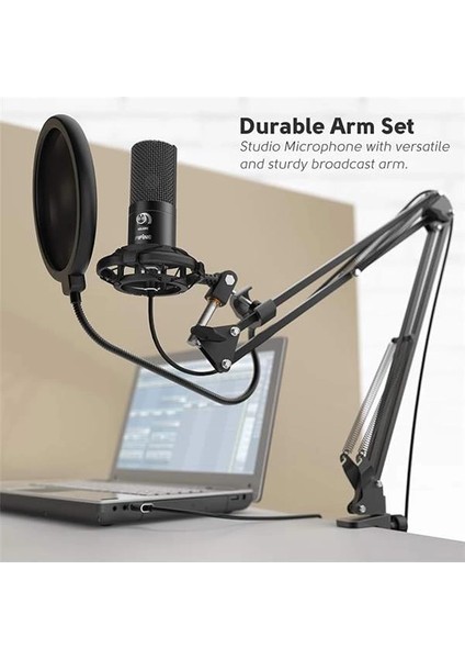 Akış Mikrofonu Pc Kollu, USB Mikrofon Ps4 Ps5 Mac, Pop Filtre, Shock Mount, Oyun Podcast indirimleri