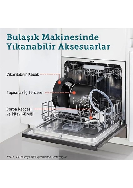 Düdüklü Tencere, 9'u 1 Arada, 14 Fonksiyonlu Çoklu Pişirici, 5,7 L Düdüklü Tencere, Yavaş