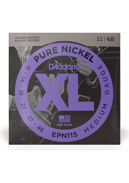 D'addario EPN115 Elektro Gitar Tel Seti, Xl, Pure Nickel, Blues/jazz fiyatları