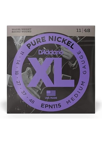 D'addario EPN115 Elektro Gitar Tel Seti, Xl, Pure Nickel, Blues/jazz