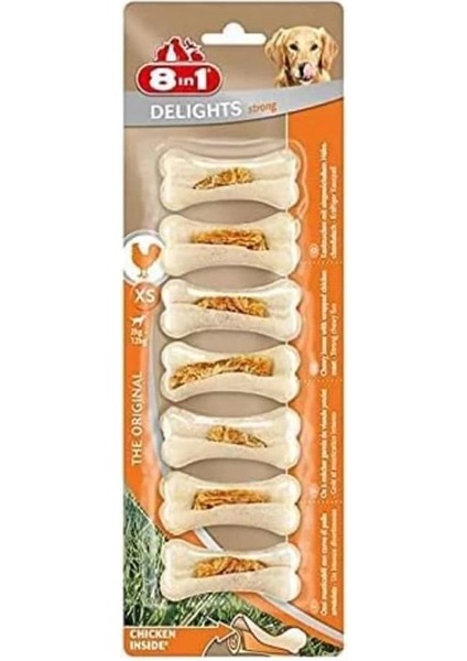 Delights Strong Xs Boy Kemik 7'li, 140 gr Köpek Ödülü