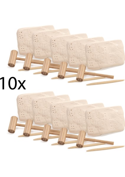Eğitici Fosil Kazı Kiti - (Excavation Kit) - Toplu Etkinlik - 10 Adet