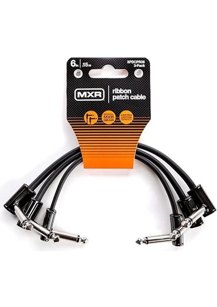 Jım Dunlop Şerit Yama Kablosu 6 "|15 Cm-3 Paket, 1/4-Inç Dik Açı (3PDCPR06)