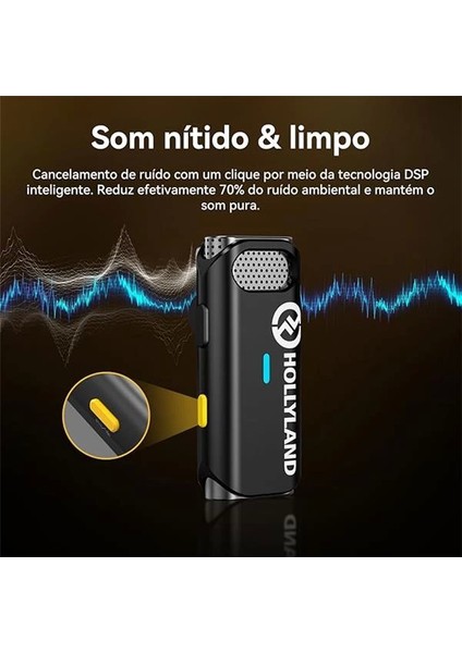 Hollyland Lark M1 Kablosuz Yaka Mikrofonu, Gürültü Engelleme Özellikli Çift Kanallı Yaka fiyatları