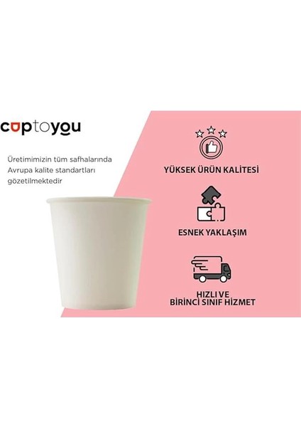 100 Adet Karton Bardak 6 Oz 165 Ml, Çay Için Beyaz Karton Bardaklar, Küçük Tek Kullanımlık