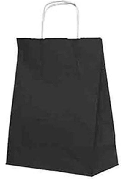 Roll-Up Kraft Çanta Siyah Küçük Boy 18X24CM 25'li