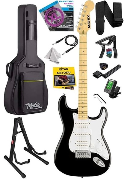 RPH-40WB-ST Siyah Beyaz Elektro Gitar Seti Hsh Manyetik Maple Klavye Üst Kalite