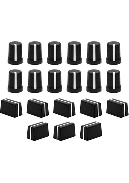 Chroma Caps Pro Pack (Black) | Chroma Caps Pro Paketi: 12X 90º Super Knobs, 5x Fader