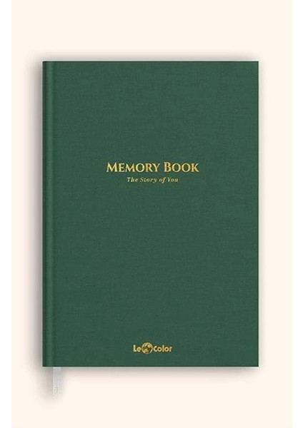 Memory Book Keten Hatıra Defteri Altın Kenarlı Anı Albümü Yeşil