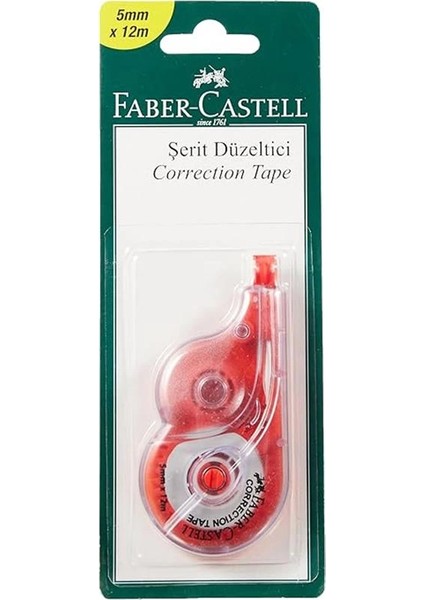 Faber-Castell Şerit Düzeltici, 5mm x 12M, Hızlı Kapatıcı, Kuruma Süresi Gerektirmez, Asorti Renkler