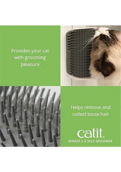 Catit 2.0 Kişisel Bakım Seti, Kediler Için Masaj Köşesi, Gri, 1 Adet (Tekli Paket)