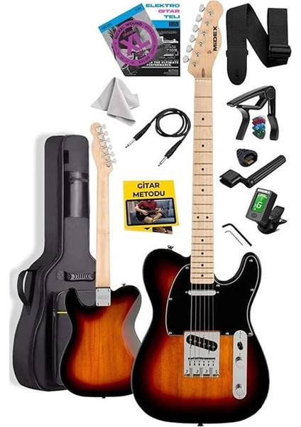 TLX-50SB Tele Kasa Maple Klavye 2 Single-Coil Manyetik Elektro Gitar fiyatları