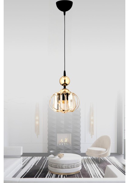 ESSLİGHT LİNA TEKLİ SARKIT KRİSTAL TAŞLI MODERN DEKORATİF AYDINLATMA