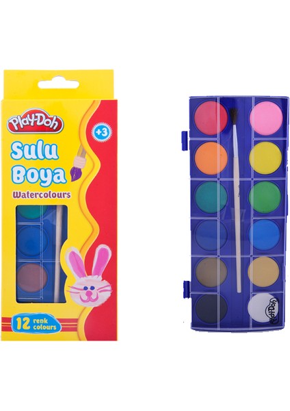 Sulu Boya 23 mm Küçük Boy 12 Renk PLAY-SU002