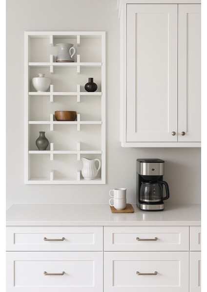 Kahve Köşesi Bardak Kupa Düzenleyicisi Modern Açık Raf Dolap