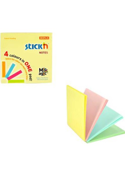 Stıckn 76X76 Magıc Pastel Notes 100 Yp