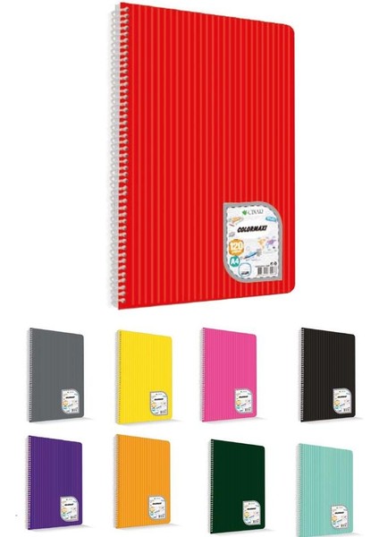 Çınar Colormaxi Spiralli Defter Plastik Kapak Kareli 144 Yp A4 144/4 73011