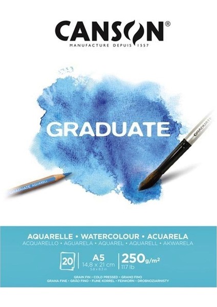 Sulu Boya Bloğu Graduate 20 Syf A5 250 gr