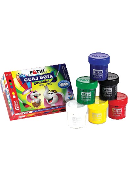 Guaj Boya Karton Kutu Şişe 6 Renk 25 ml 50410