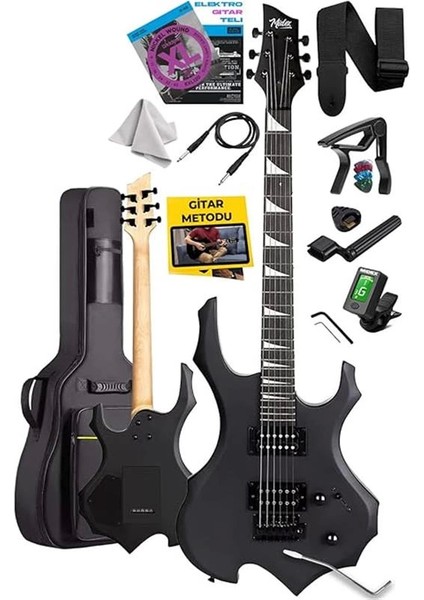 Force Masif Ağaç Üst Seviye Elektro Gitar H-H Profesyonel Full Set Aksesuarlı fiyatları