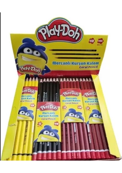 Altıgen Mercanlı Kurşun Kalem 12 Adet