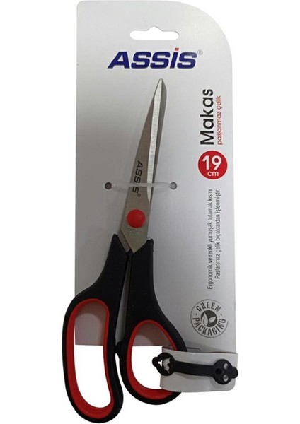 Makas Inoxy 19 cm (7,5 Inç) Siyah Kırmızı 5410