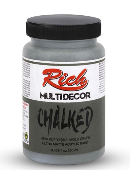 Akrilik Boya Multi Decor Chalked 250 cc Küf Yeşili 4570