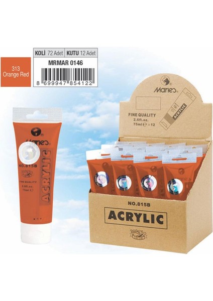 Akrilik Boya 75 ml Orange Red 815-313