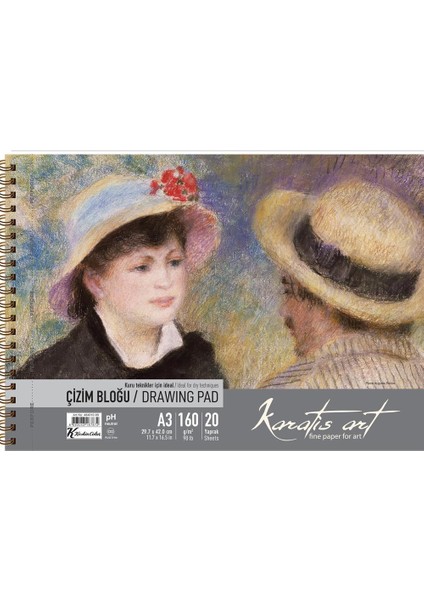 Karatis Çizim Blok Spiralli Art 160 gr A3 20 Yp 484010-99