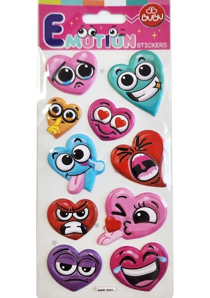 Bu-Bu Emotıons Emotıons Puffy Stıck Kalpler 9X21 BUBU-SWP-3001
