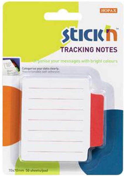 Stıckn Yapışkanlı Not Kağıdı Çizgili 50 Yp 70X70 Beyaz Kırmızı 21483