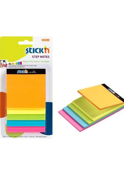 Stickn Yapışkanlı Not Kağıdı Magıc Küp 5 Neon Mıx Renk 150 Yp 21423